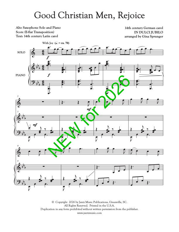 Good Christian Men, Rejoice - Alto Saxophone Solo