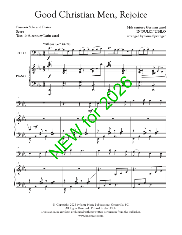 Good Christian Men, Rejoice - Bassoon Solo