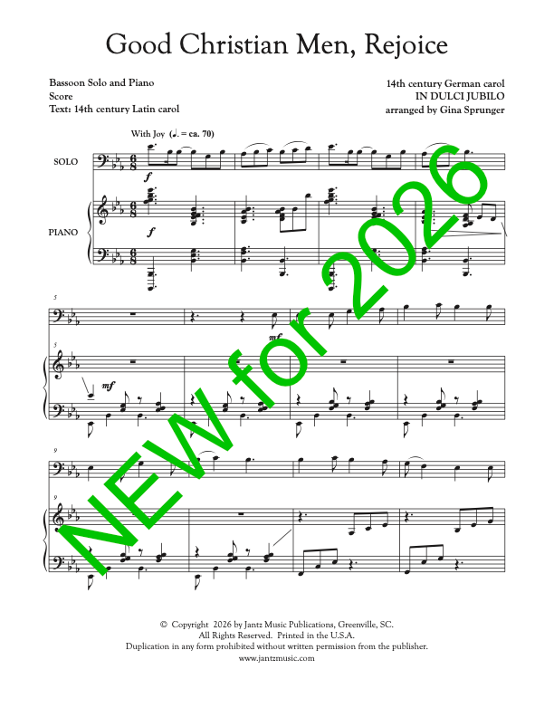 Good Christian Men, Rejoice - Bassoon Solo