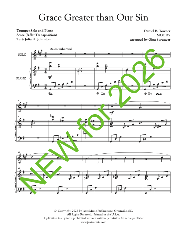 Grace Greater Than Our Sin - Trumpet Solo