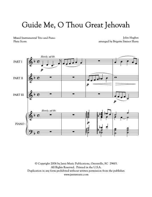 Guide Me, O Thou Great Jehovah - Flute Trio