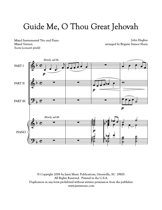 Guide Me, O Thou Great Jehovah - Combined Set of Mixed Brass & Mixed Woodwind Trios