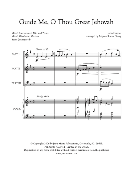 Guide Me, O Thou Great Jehovah - Mixed Woodwind Trio
