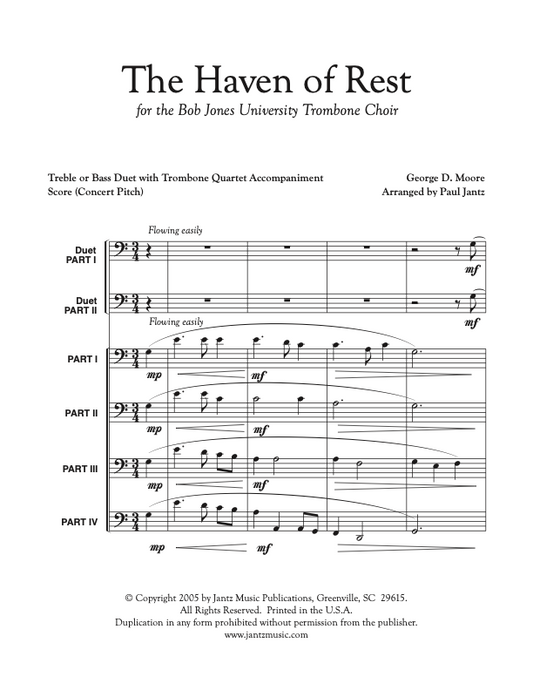 The Haven of Rest - Trombone Duet w/ Trombone Quartet Accompaniment