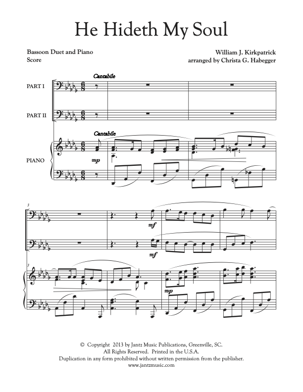 He Hideth My Soul - Bassoon Duet