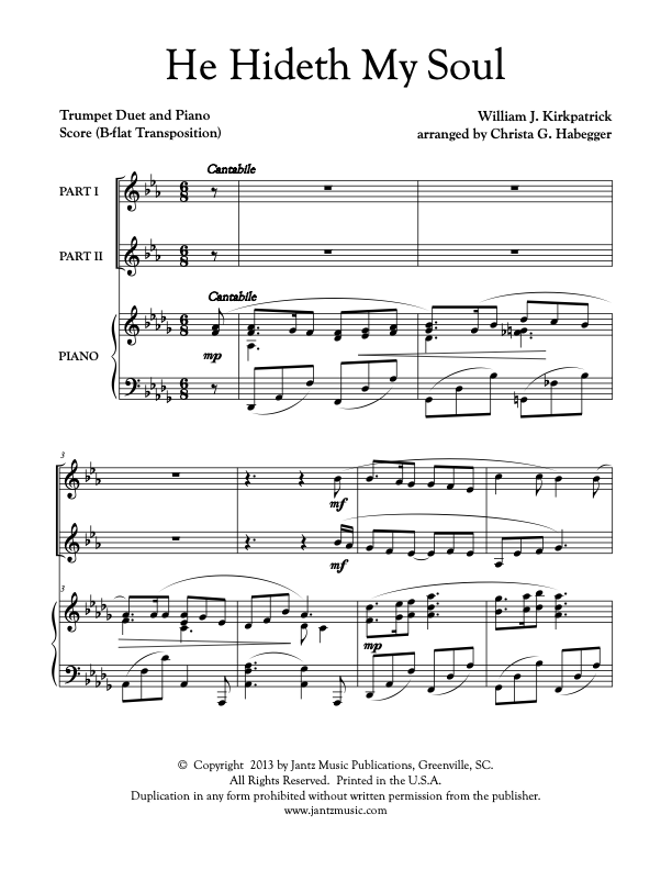 He Hideth My Soul - Trumpet Duet