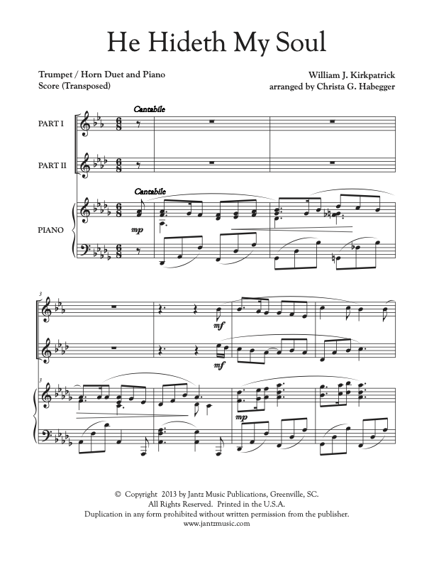 He Hideth My Soul - Trumpet/Horn Duet