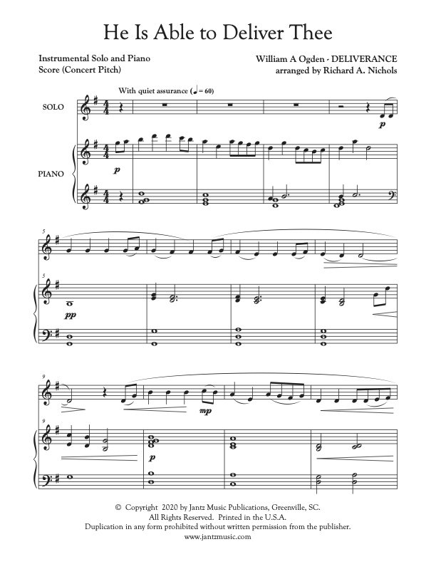 He Is Able to Deliver Thee - Combine Set of All Solo Instrument Options