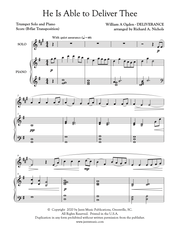 He Is Able to Deliver Thee - Trumpet Solo