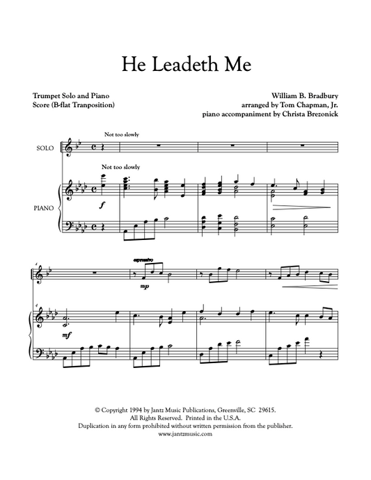 He Leadeth Me - Trumpet Solo