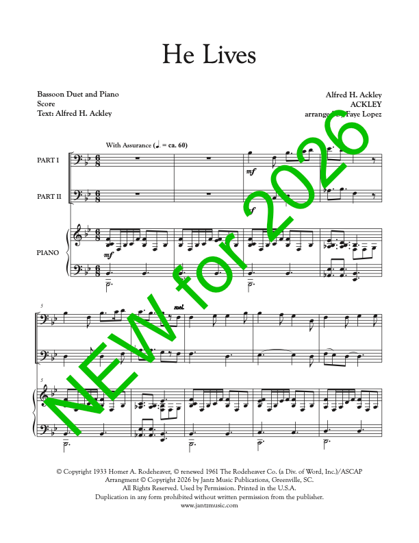 He Lives - Bassoon Duet