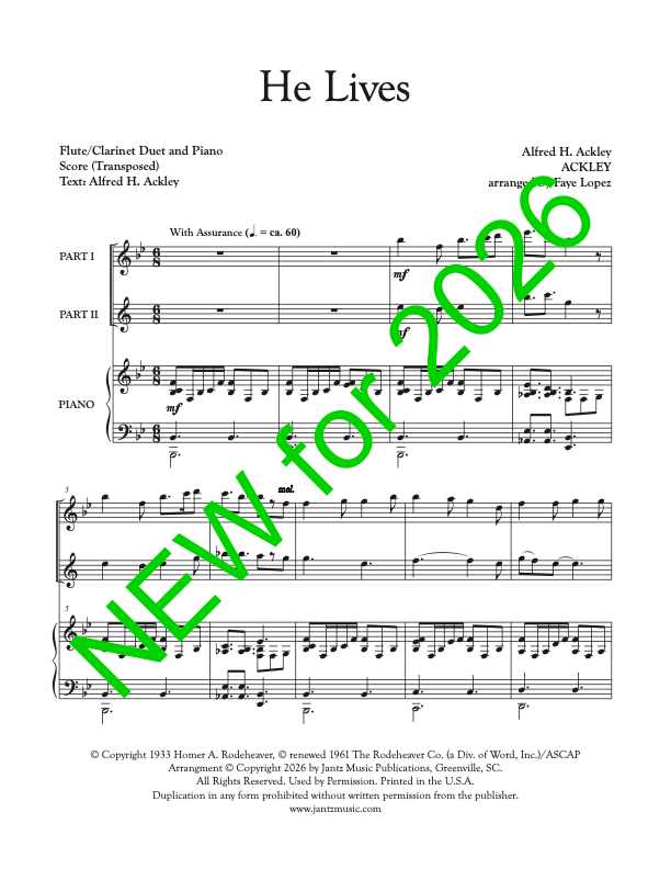 He Lives - Flute/Clarinet Duet