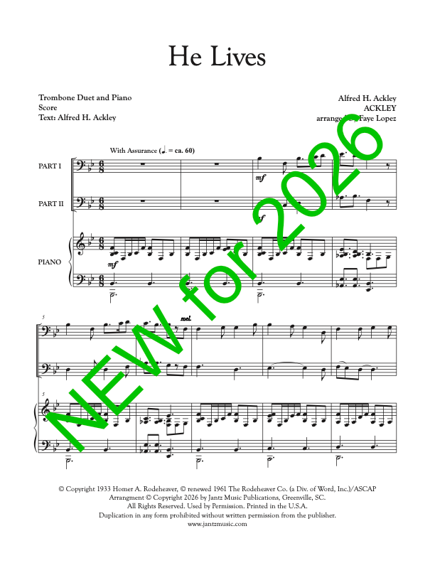 He Lives - Trombone Duet