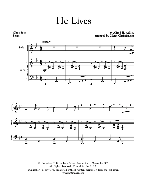 He Lives - Oboe Solo