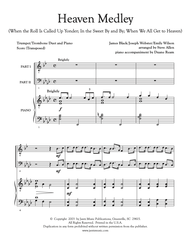 Heaven Medley - Trumpet/Trombone Duet