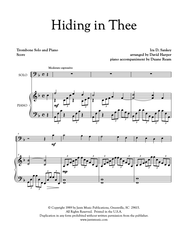 Hiding in Thee - Trombone Solo