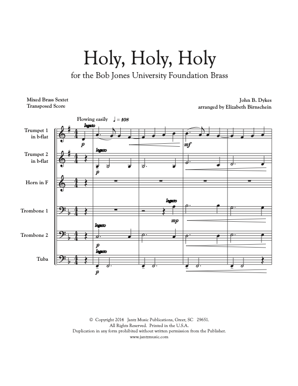 Holy, Holy, Holy - Mixed Brass Sextet