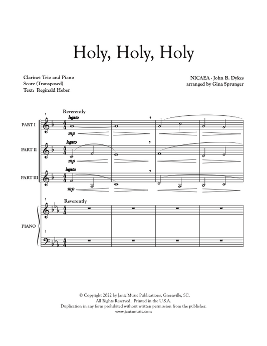 Holy, Holy, Holy - Clarinet Trio