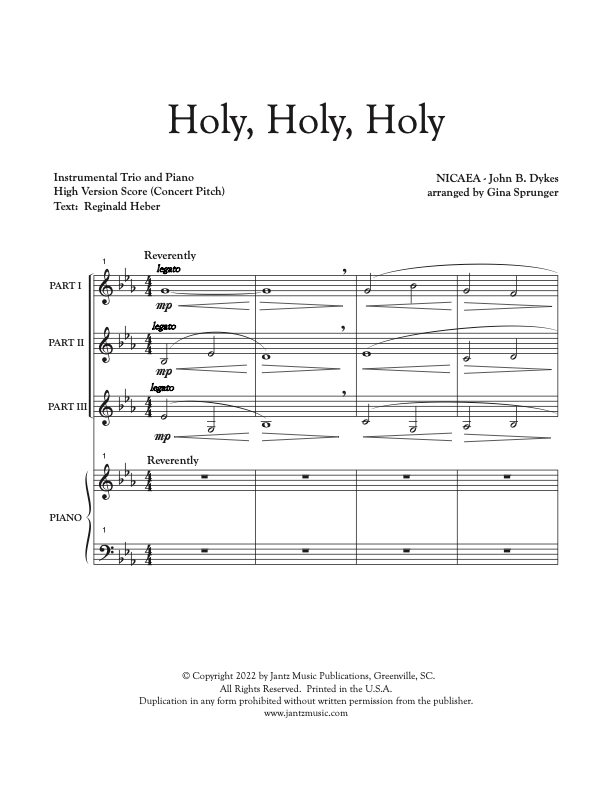 Holy, Holy, Holy - Combined Set of Flute/Clarinet/Alto Saxophone Trios