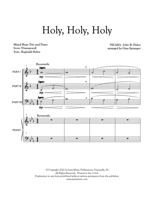 Holy, Holy, Holy - Mixed Brass Trio