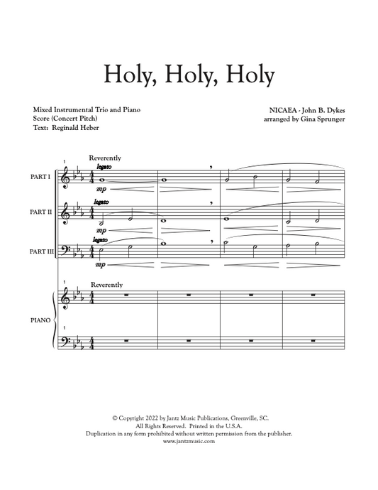 Holy, Holy, Holy - Combined Set of Mixed Brass & Mixed Woodwind Trios