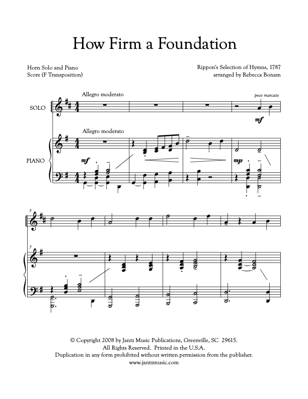 How Firm a Foundation - Horn Solo