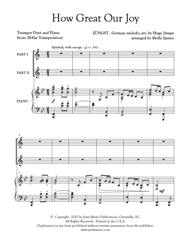 How Great Our Joy - Trumpet Duet