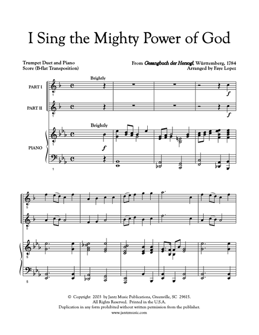 I Sing the Mighty Power of God - Trumpet Duet
