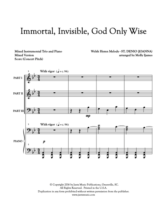 Immortal, Invisible, God Only Wise - Combined Set of Mixed Brass & Mixed Woodwind Trios