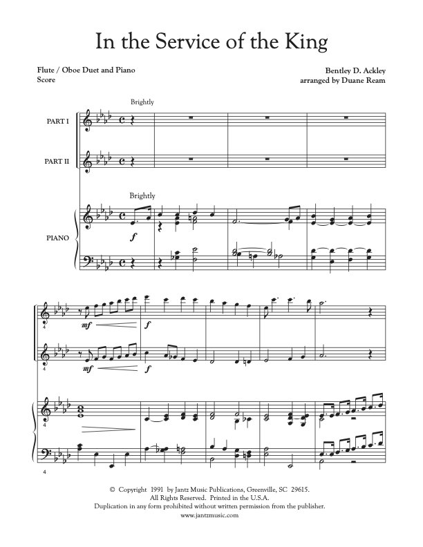In the Service of the King - Flute/Oboe Duet