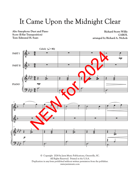 It Came Upon the Midnight Clear - Alto Saxophone Duet
