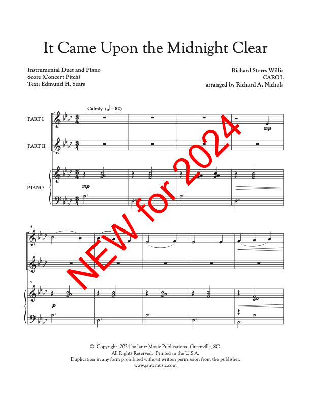 It Came Upon the Midnight Clear - Combined Set of All Duet Instrument Options