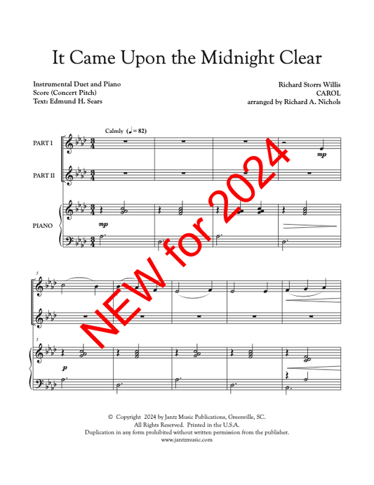 It Came Upon the Midnight Clear - Combined Set of All Duet Instrument Options