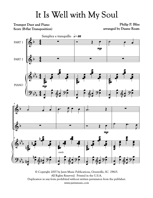 It Is Well with My Soul - Trumpet Duet