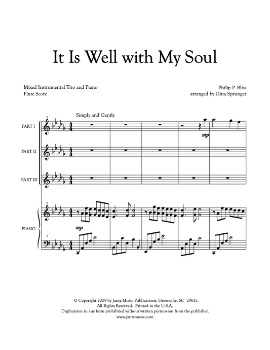 It Is Well with My Soul - Flute Trio
