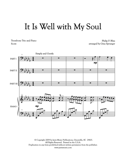 It Is Well with My Soul - Trombone Trio