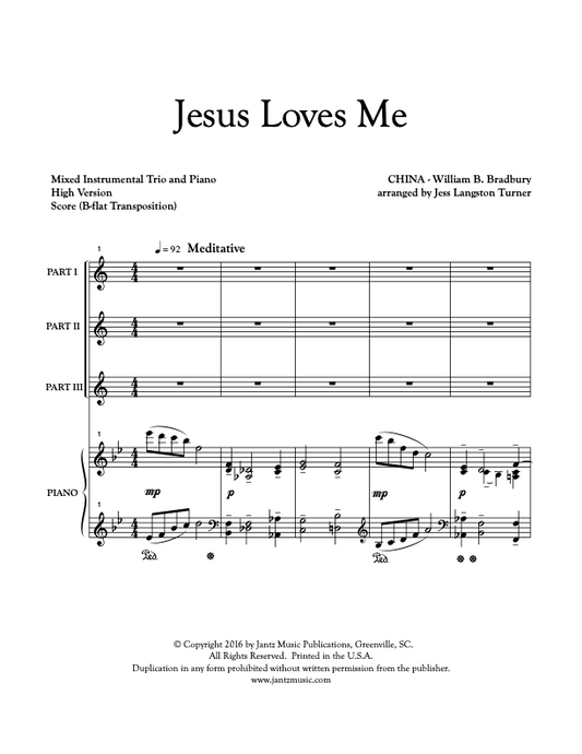 Jesus Loves Me - Clarinet Trio