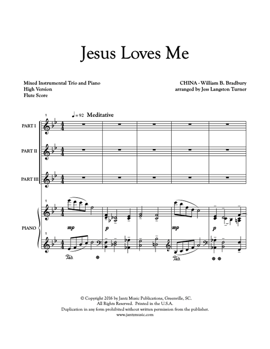 Jesus Loves Me - Flute Trio