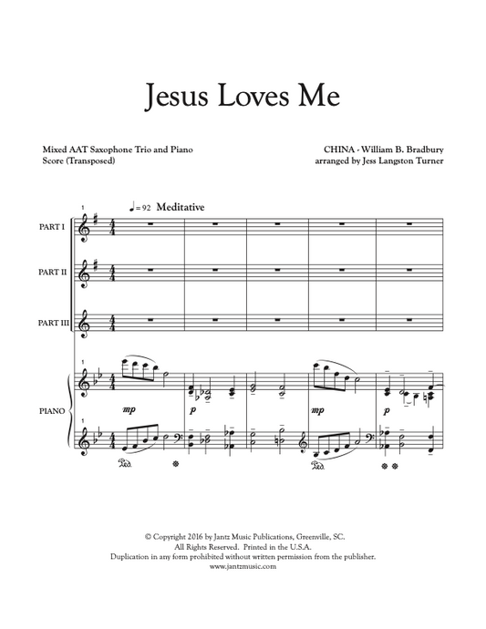 Jesus Loves Me - AAT Saxophone Trio