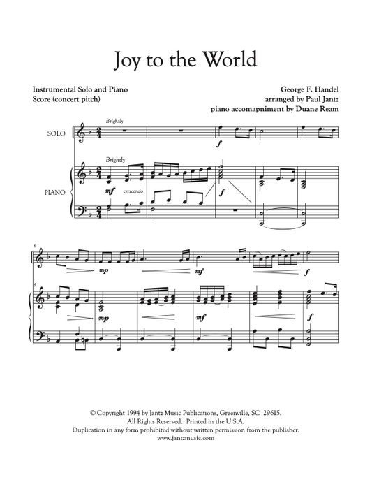 Joy to the World - Combined Set of All Solo Instrument Options