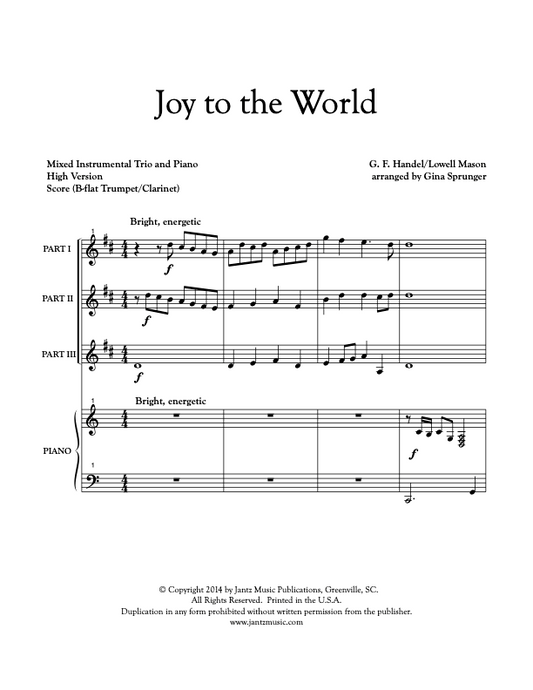 Joy to the World - Clarinet Trio