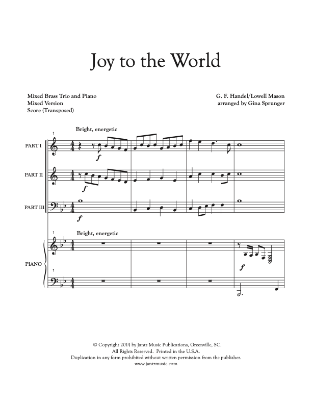 Joy to the World - Mixed Brass Trio