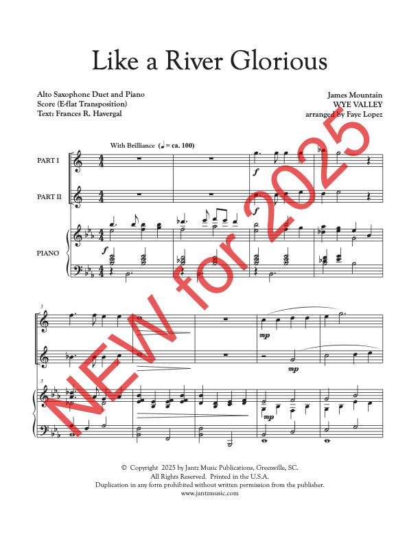 Like a River Glorious - Alto Saxophone Duet