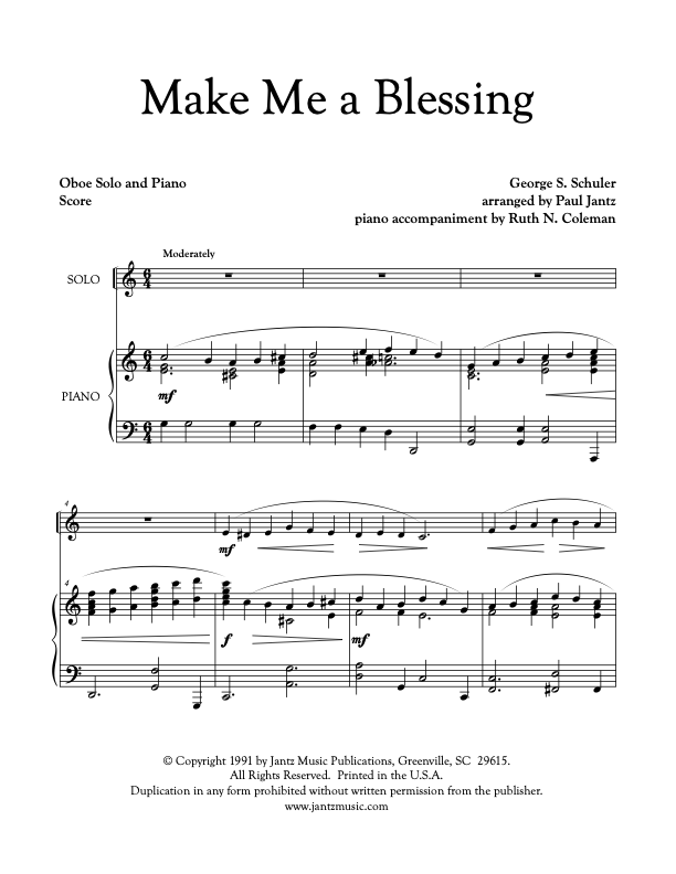 Make Me a Blessing - Oboe Solo