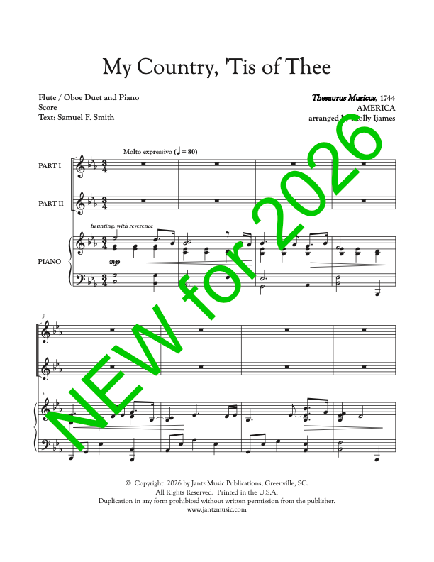 My Country, 'Tis of Thee - Flute/Oboe Duet