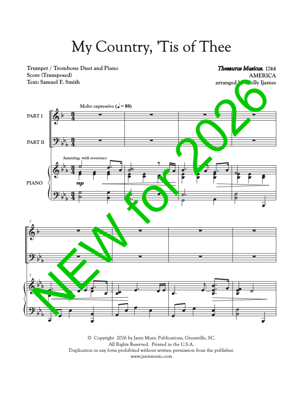 My Country, 'Tis of Thee - Trumpet / Trombone Duet