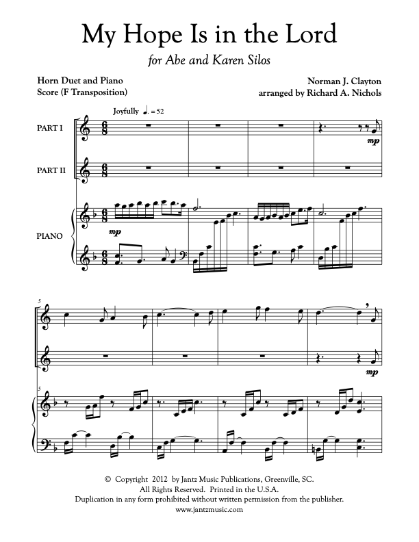 My Hope Is in the Lord - Horn Duet