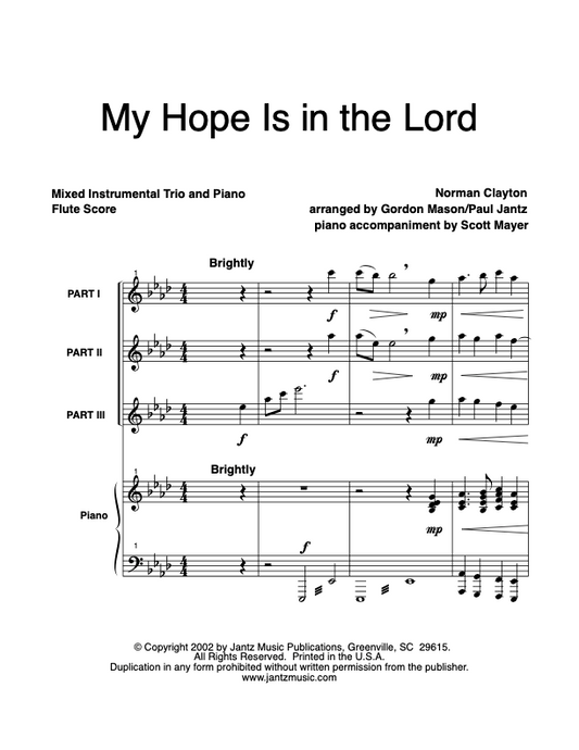 My Hope Is in the Lord - Flute Trio