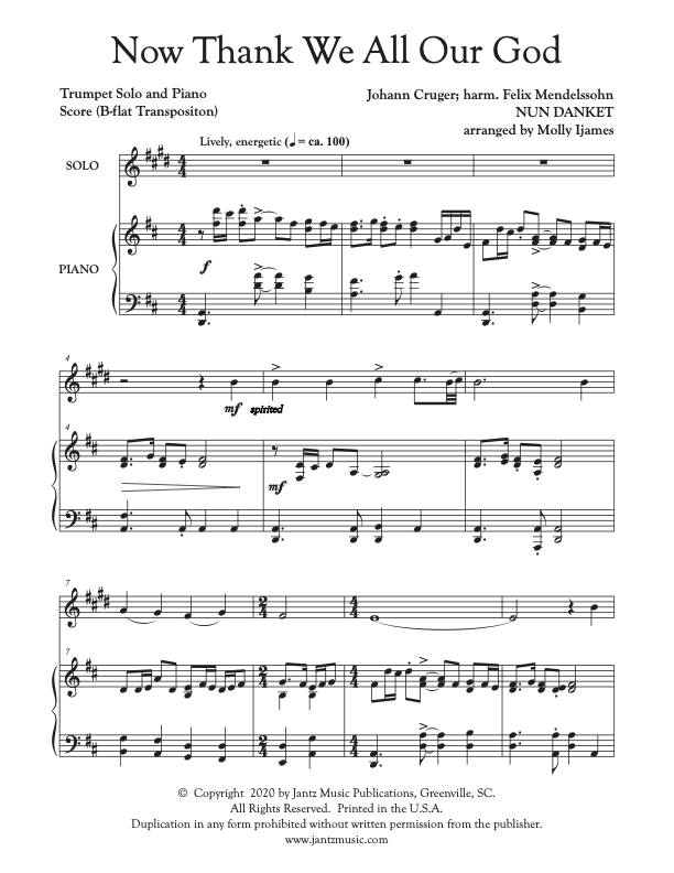 Now Thank We All Our God - Trumpet Solo