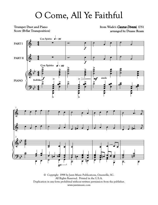 O Come, All Ye Faithful - Trumpet Duet